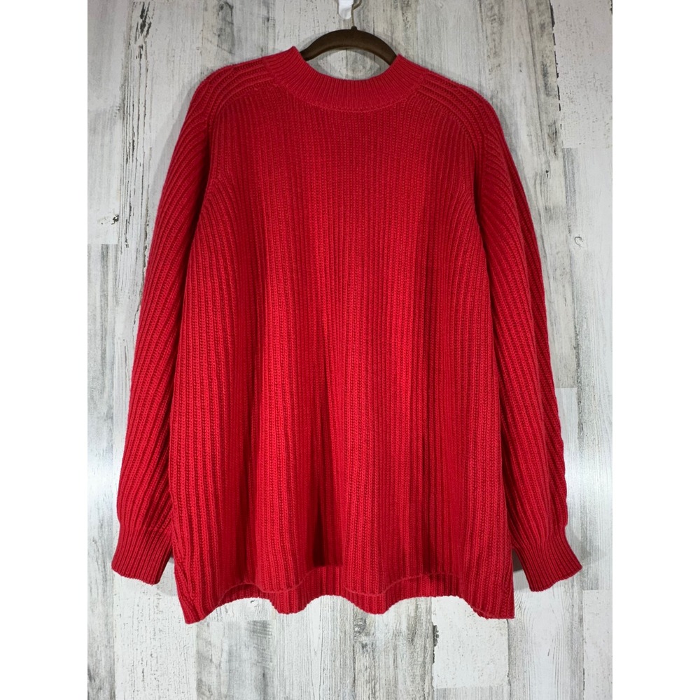 Misa Los Angeles Dominique Sweater XS Blood Orange Mock Neck Ribbed Oversized
